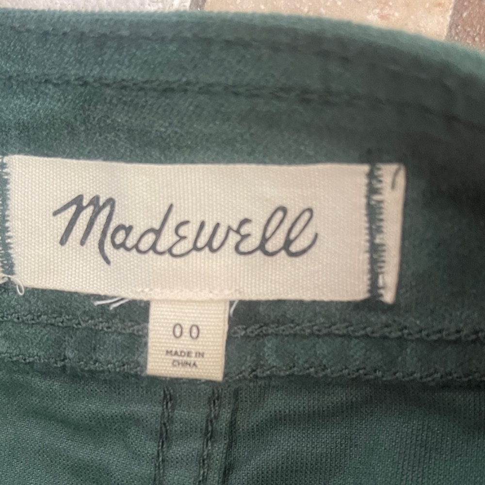 Madewell Green Button-Front velvet Skirt - Picture 2 of 6